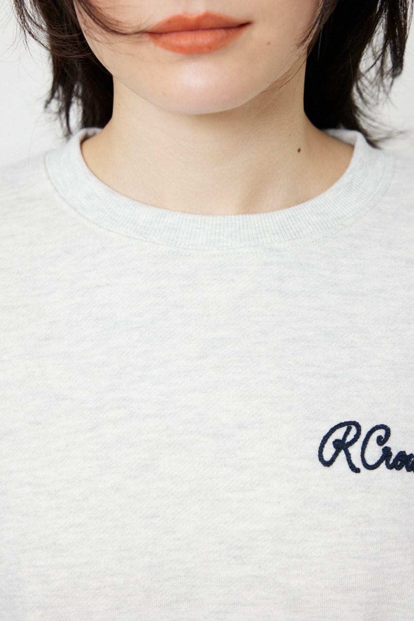 スリーブニットスウェットトップス GRY FREE