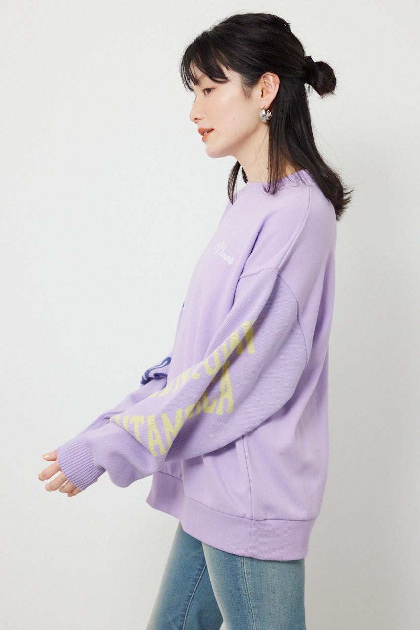 スリーブニットスウェットトップス PUR FREE