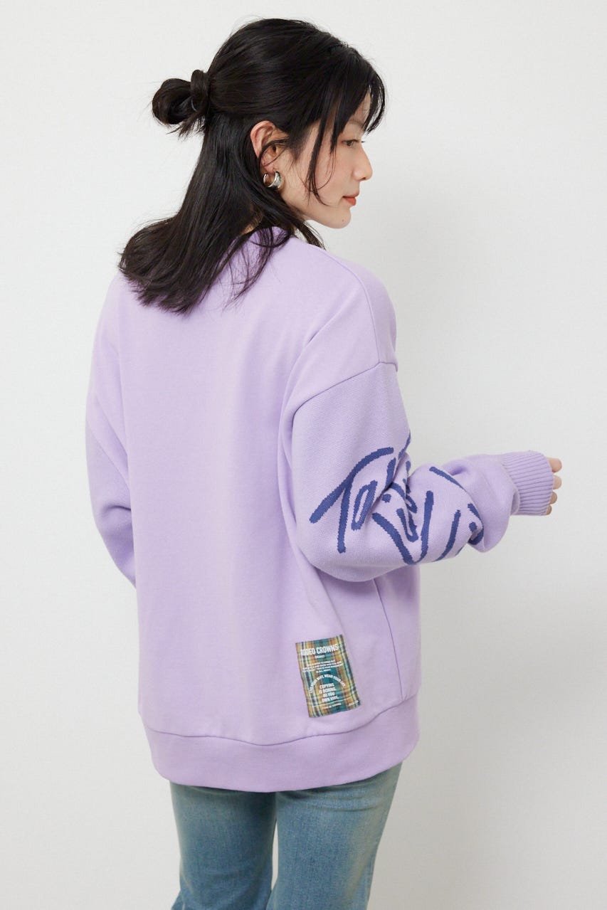 スリーブニットスウェットトップス PUR FREE