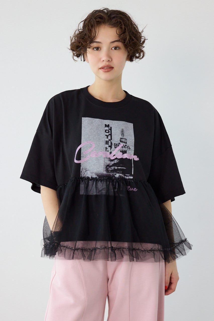 チュールドッキングトップス BLK FREE