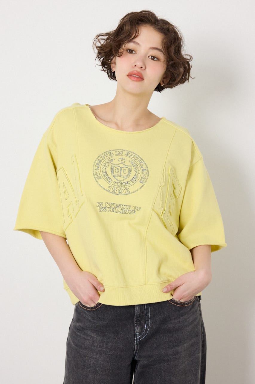 切替カレッジ半袖スウェット L/YEL FREE