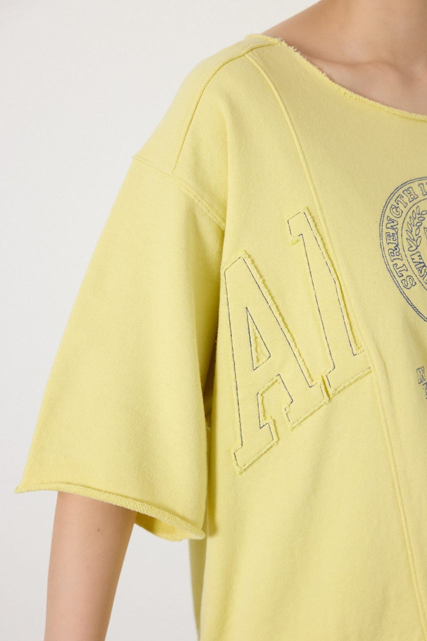 切替カレッジ半袖スウェット L/YEL FREE