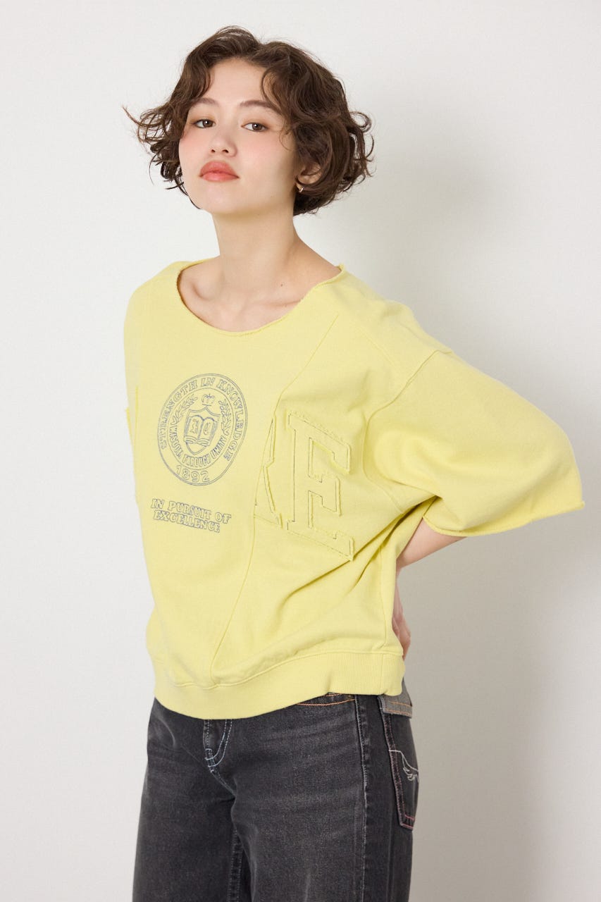 切替カレッジ半袖スウェット L/YEL FREE