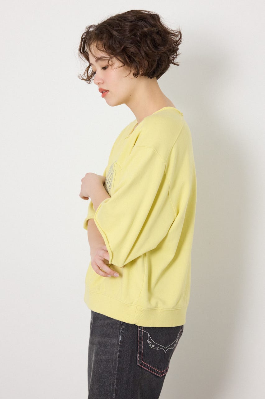 切替カレッジ半袖スウェット L/YEL FREE