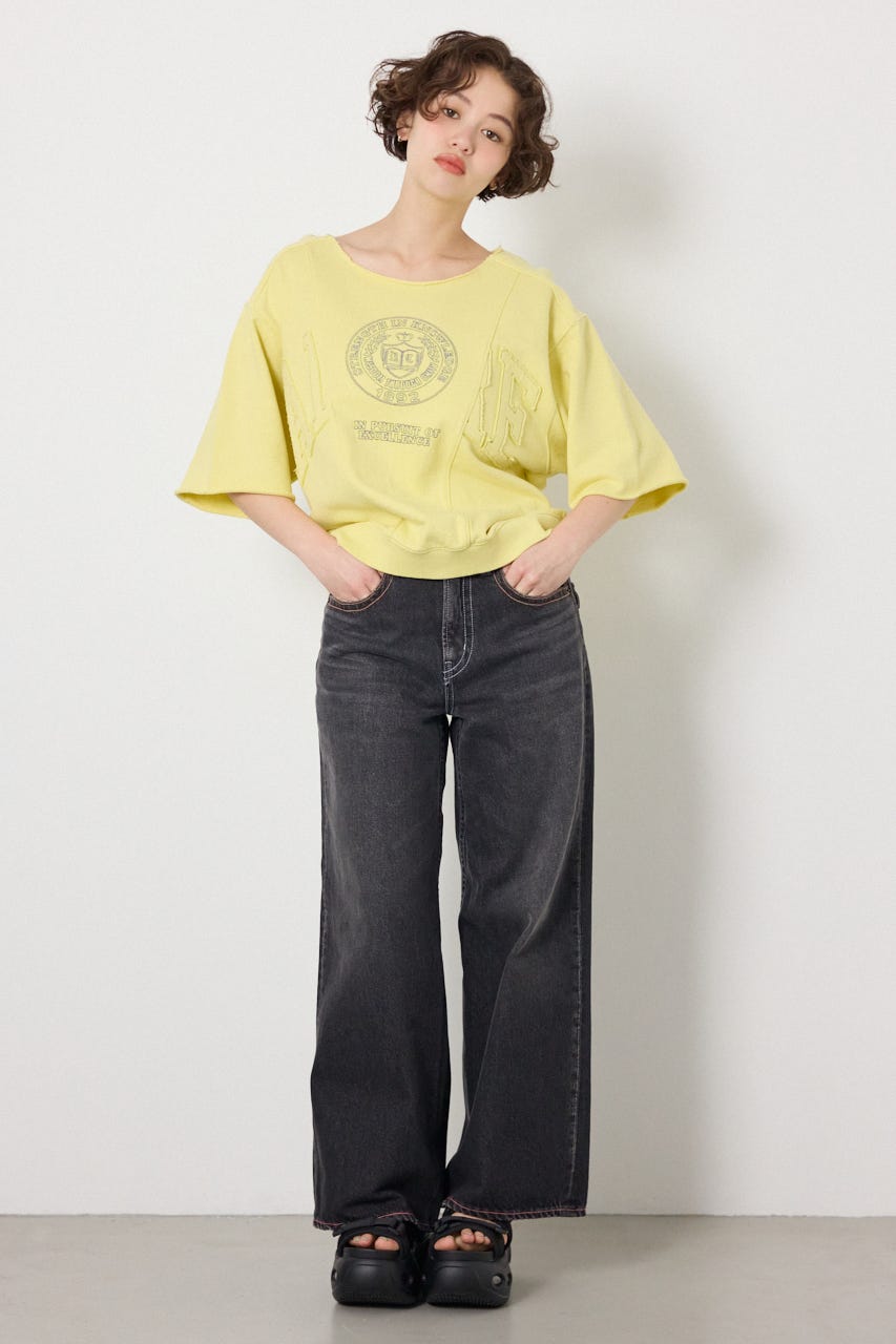 切替カレッジ半袖スウェット L/YEL FREE