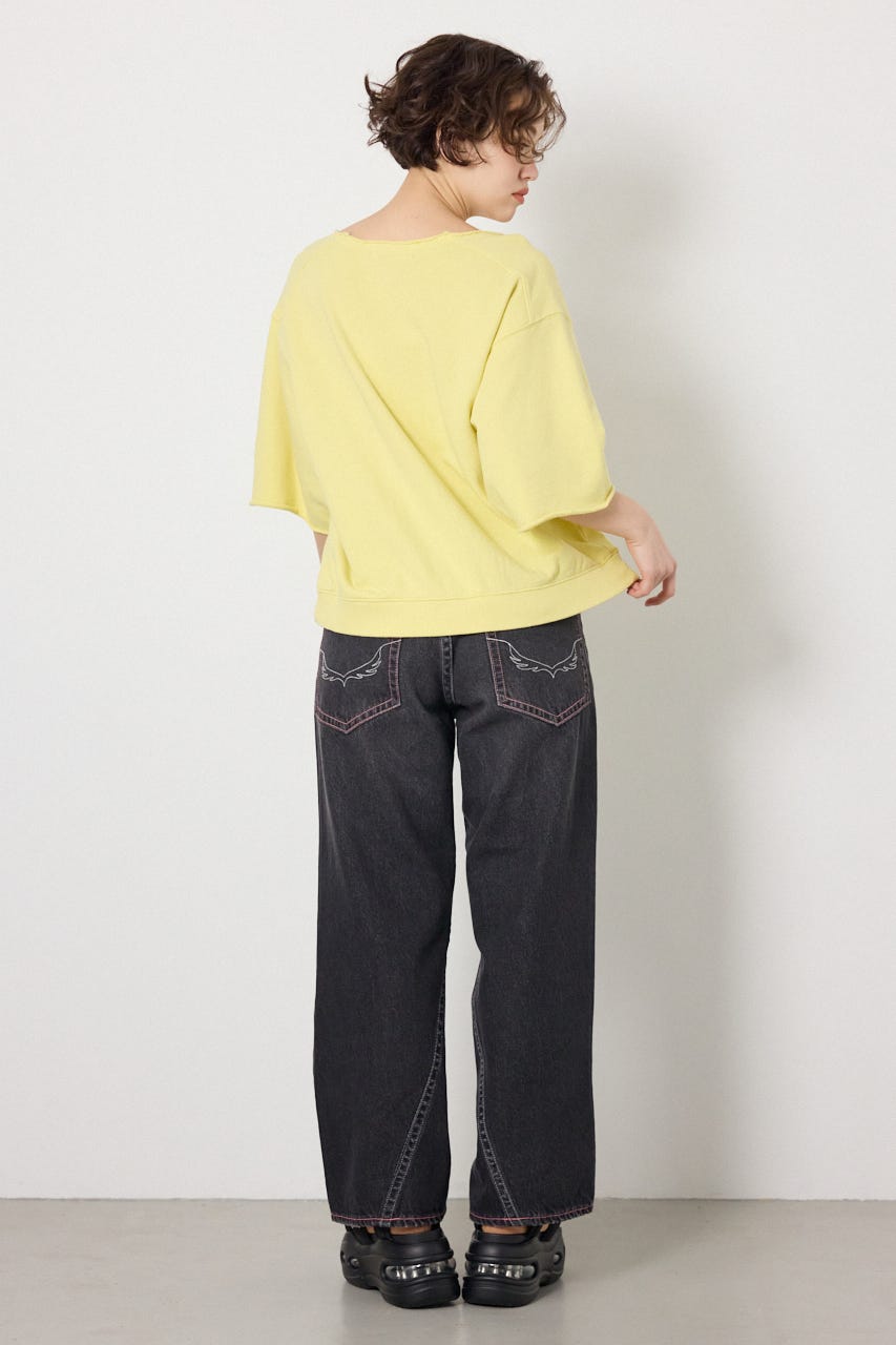 切替カレッジ半袖スウェット L/YEL FREE