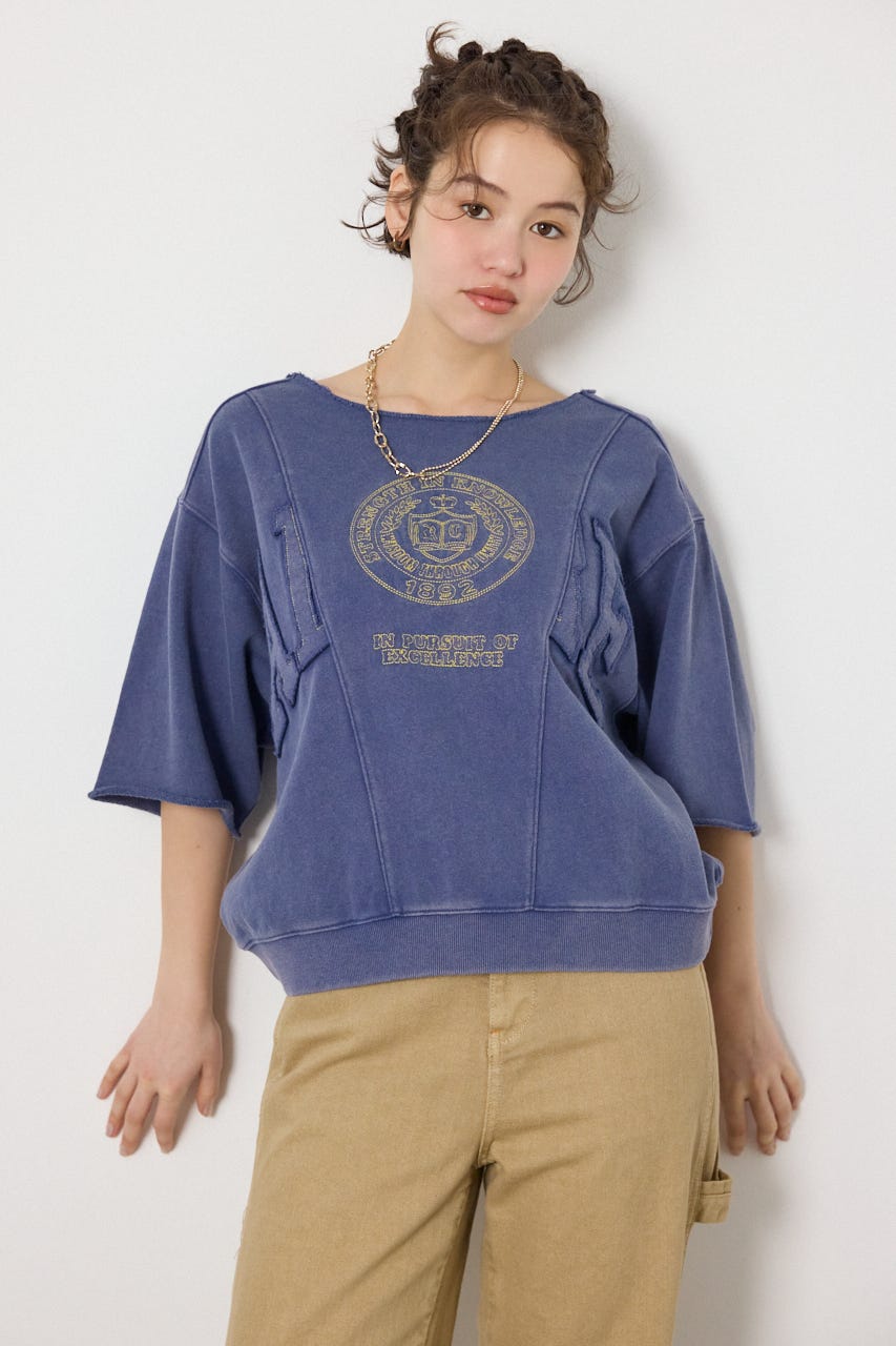 切替カレッジ半袖スウェット NVY FREE