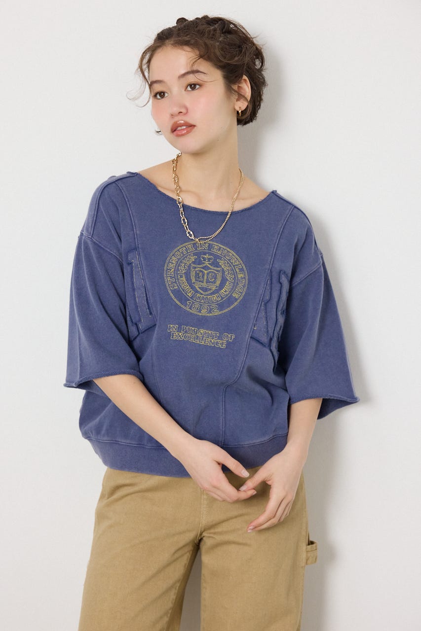 切替カレッジ半袖スウェット NVY FREE