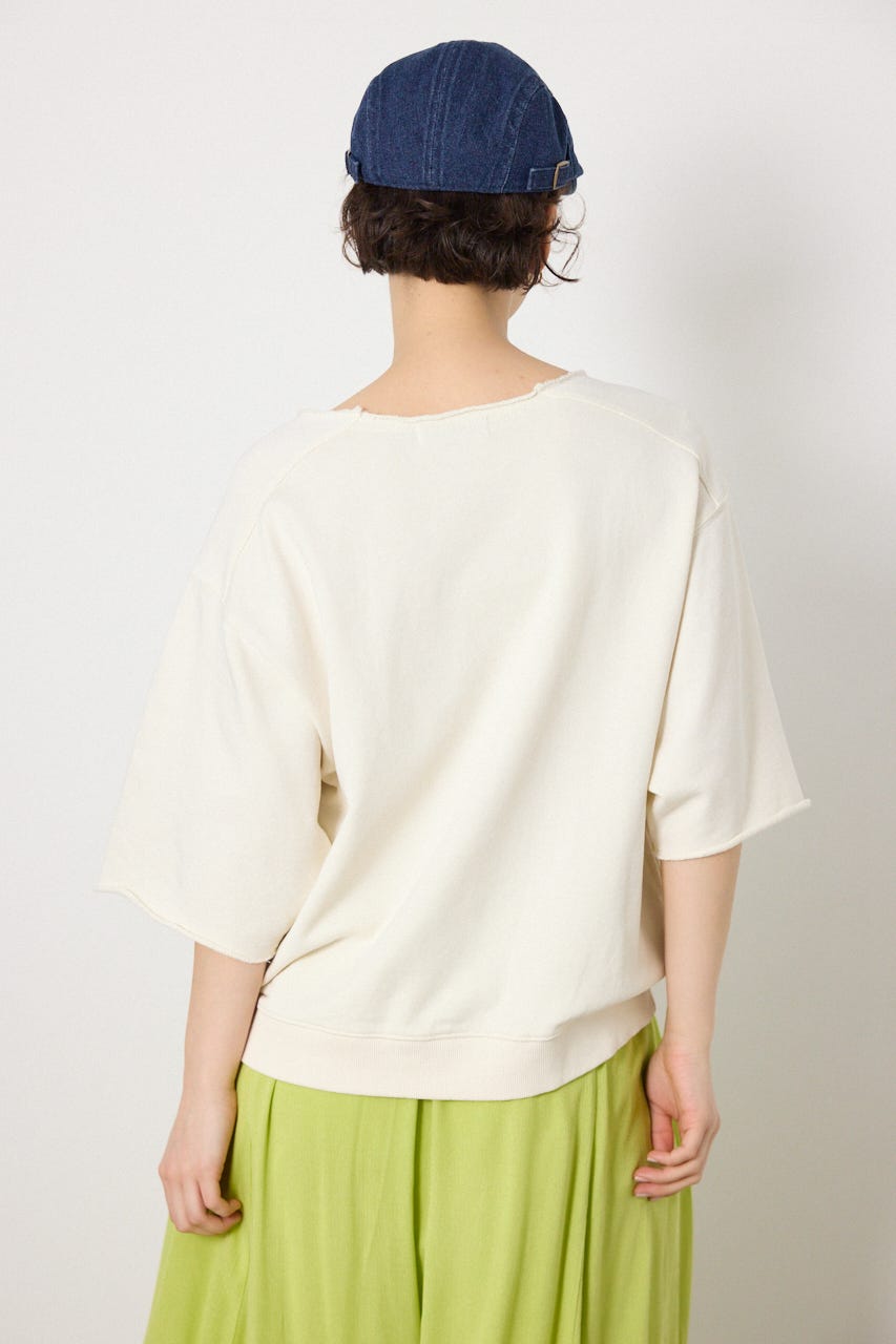 切替カレッジ半袖スウェット O/WHT FREE