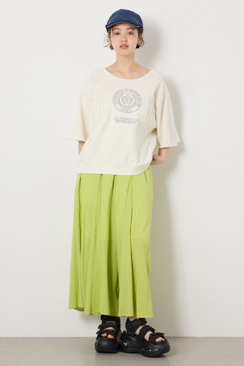 切替カレッジ半袖スウェット O/WHT FREE