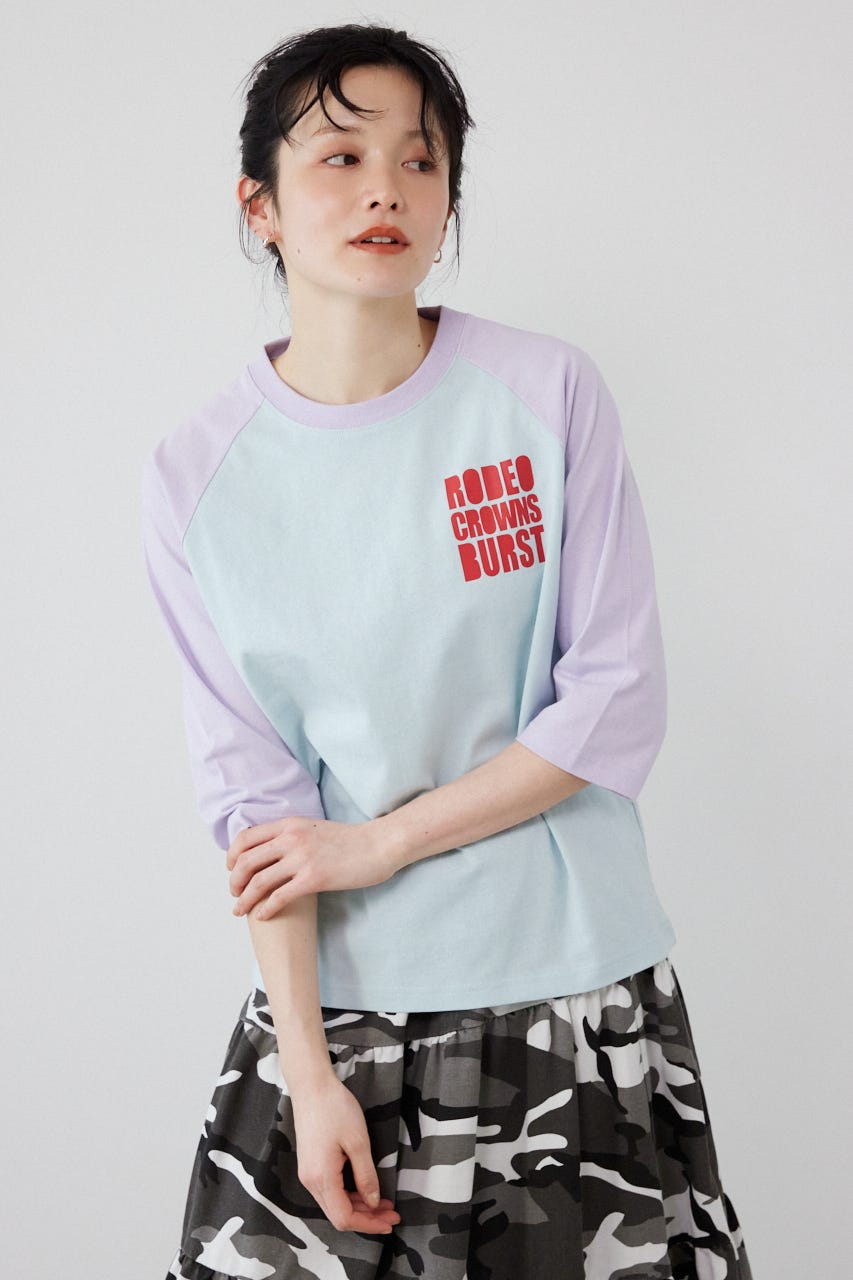 【SS先行アイテム】Ink Logo ラグランTシャツ 柄SAX S