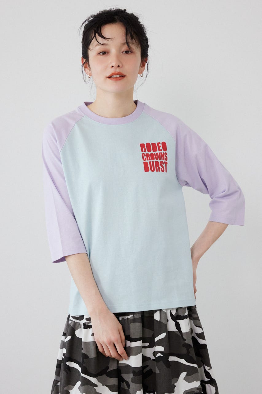 【SS先行アイテム】Ink Logo ラグランTシャツ 柄SAX S