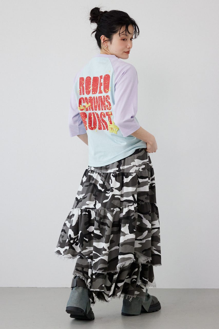 【SS先行アイテム】Ink Logo ラグランTシャツ 柄SAX S