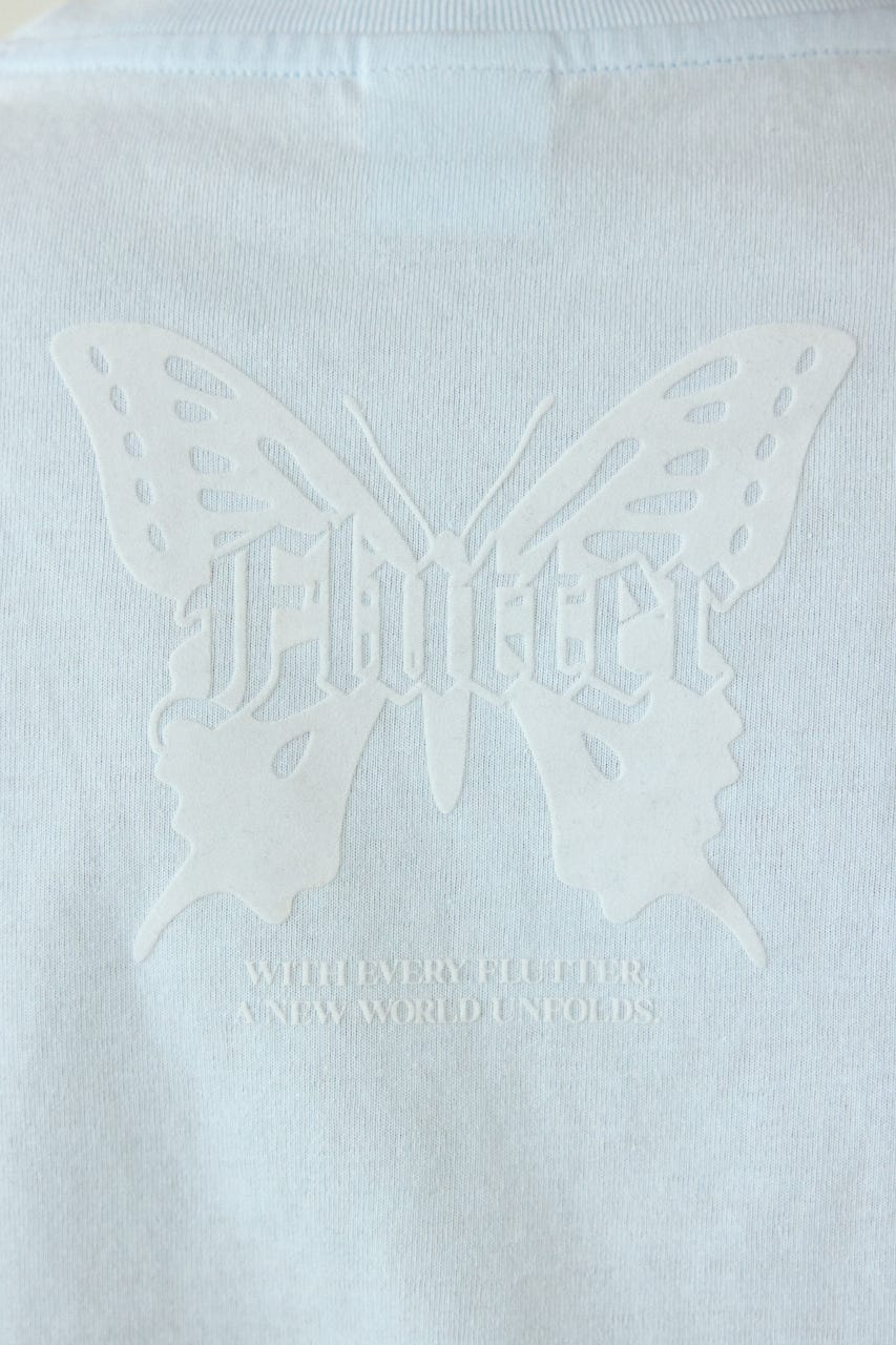 Ribon×Butterfly TEE L/BLU S