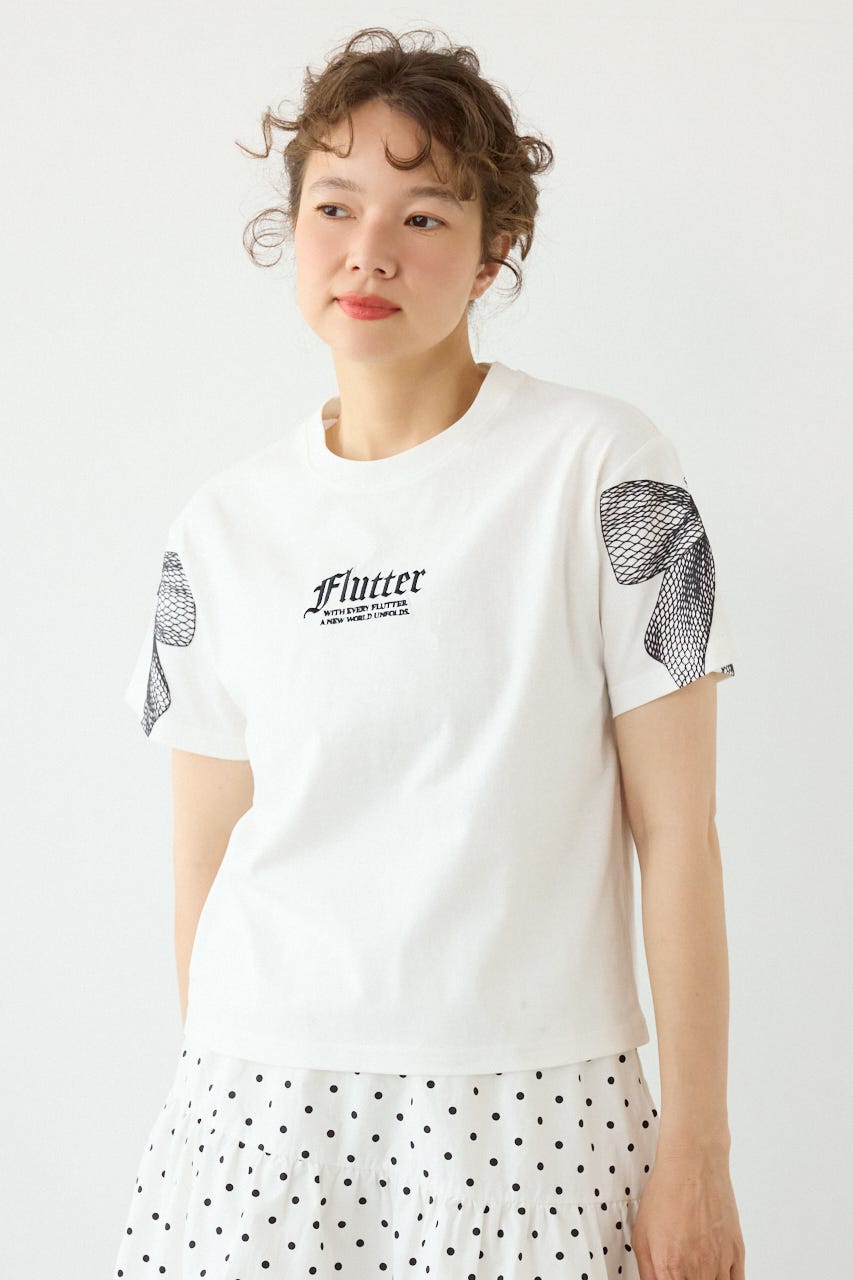Ribon×Butterfly TEE O/WHT M