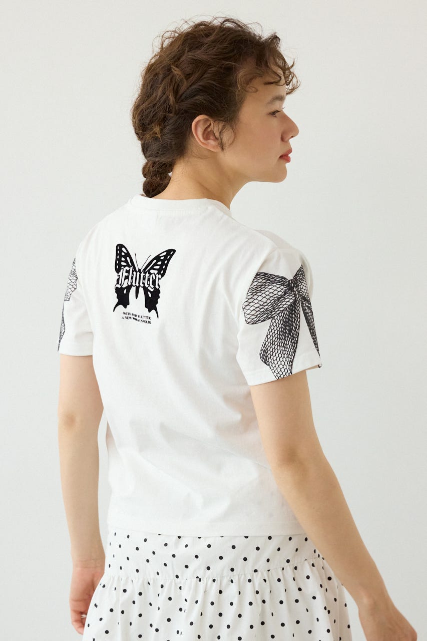 Ribon×Butterfly TEE O/WHT M