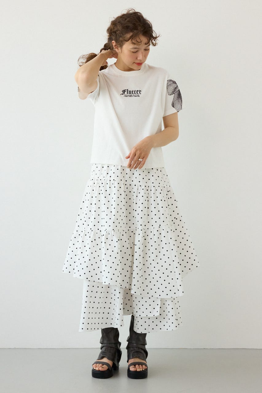 Ribon×Butterfly TEE O/WHT M