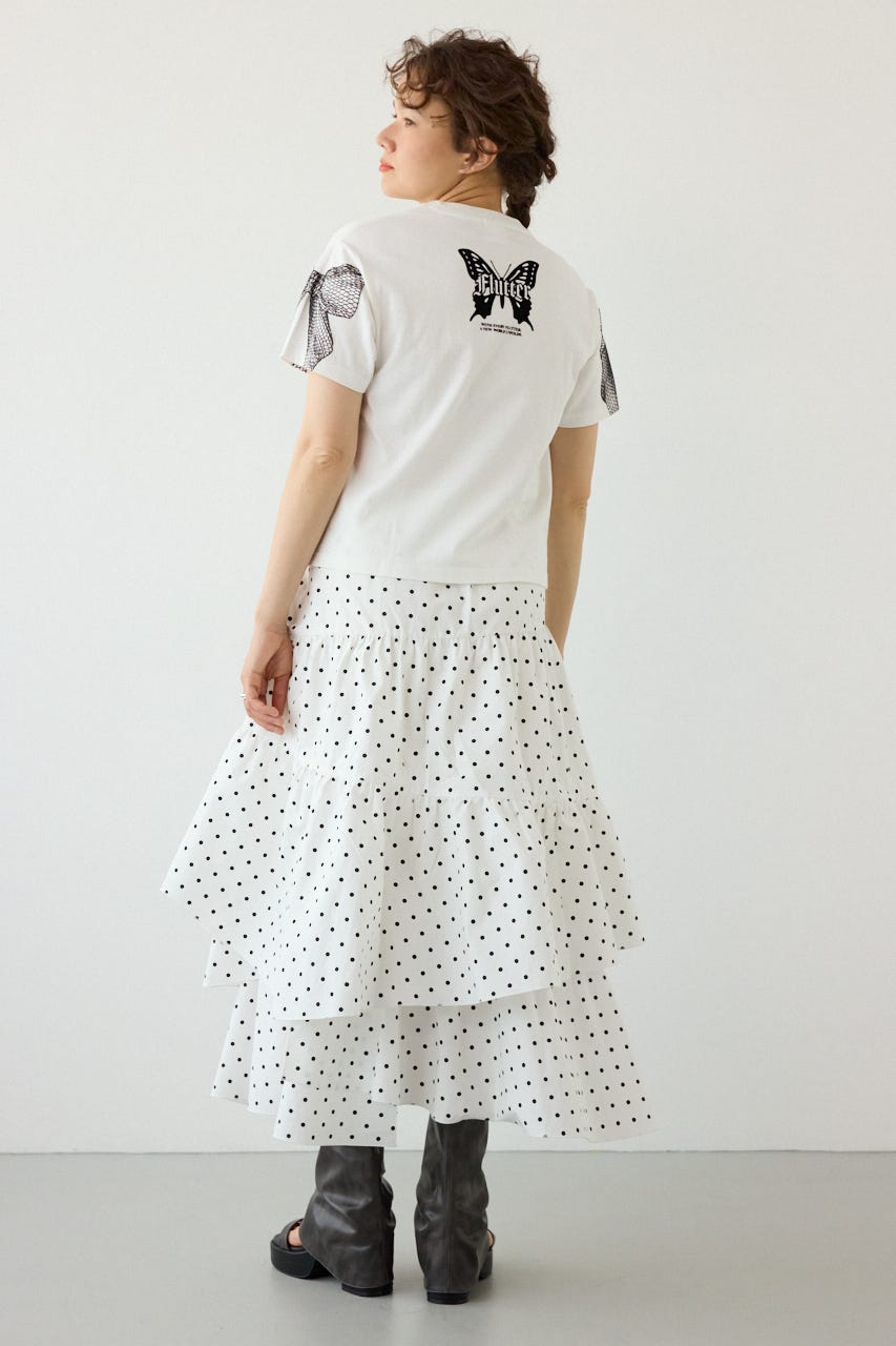 Ribon×Butterfly TEE O/WHT M