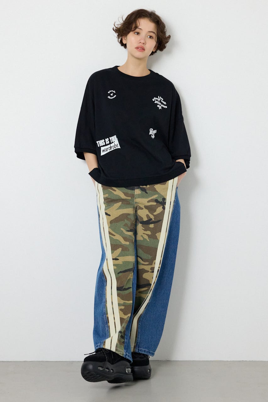 【SS先行アイテム】発泡マルチロゴビッグトップス BLK FREE