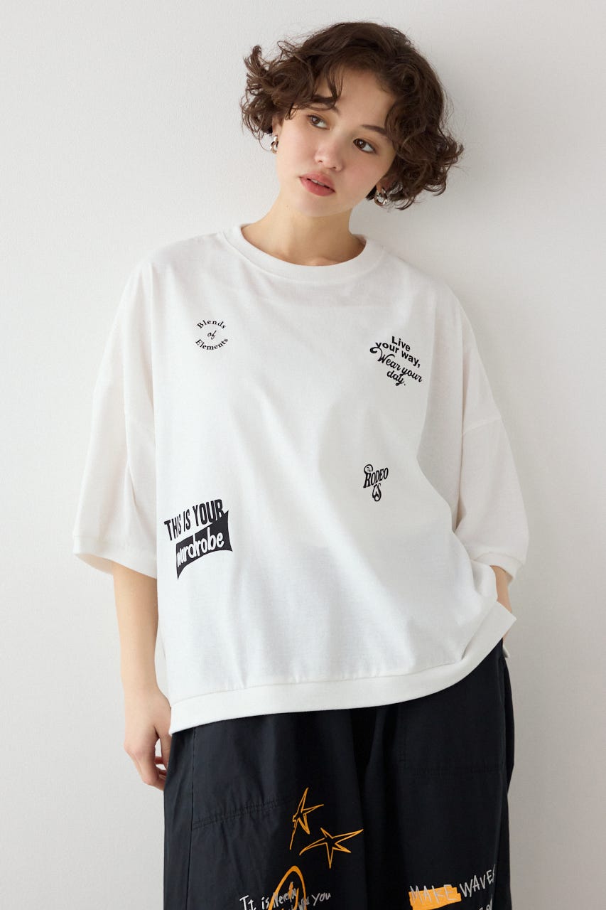 【SS先行アイテム】発泡マルチロゴビッグトップス O/WHT FREE