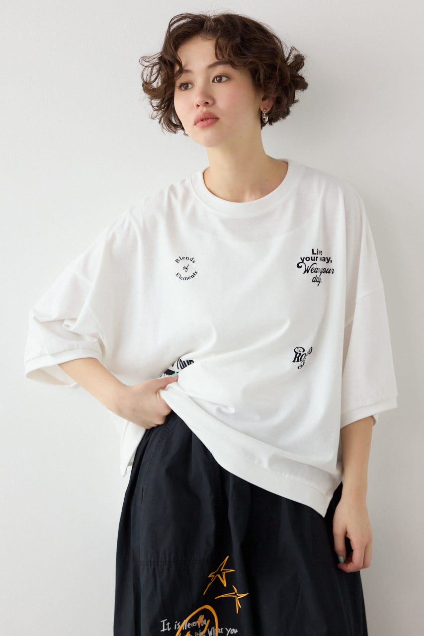 【SS先行アイテム】発泡マルチロゴビッグトップス O/WHT FREE