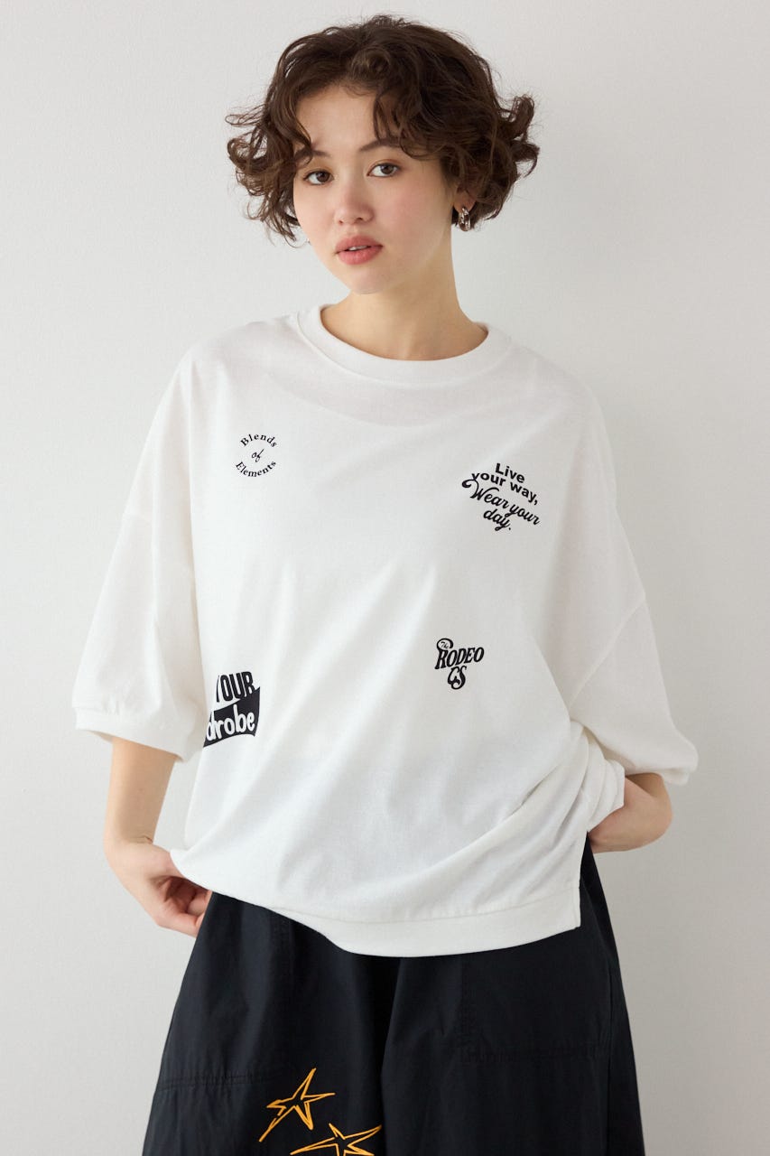 【SS先行アイテム】発泡マルチロゴビッグトップス O/WHT FREE