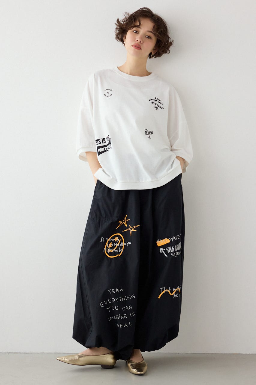 【SS先行アイテム】発泡マルチロゴビッグトップス O/WHT FREE