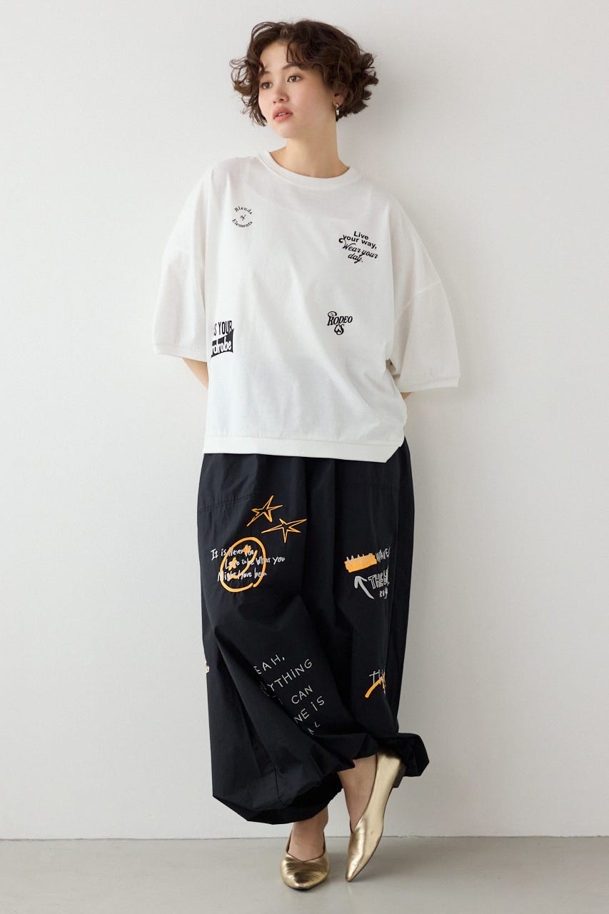 【SS先行アイテム】発泡マルチロゴビッグトップス O/WHT FREE