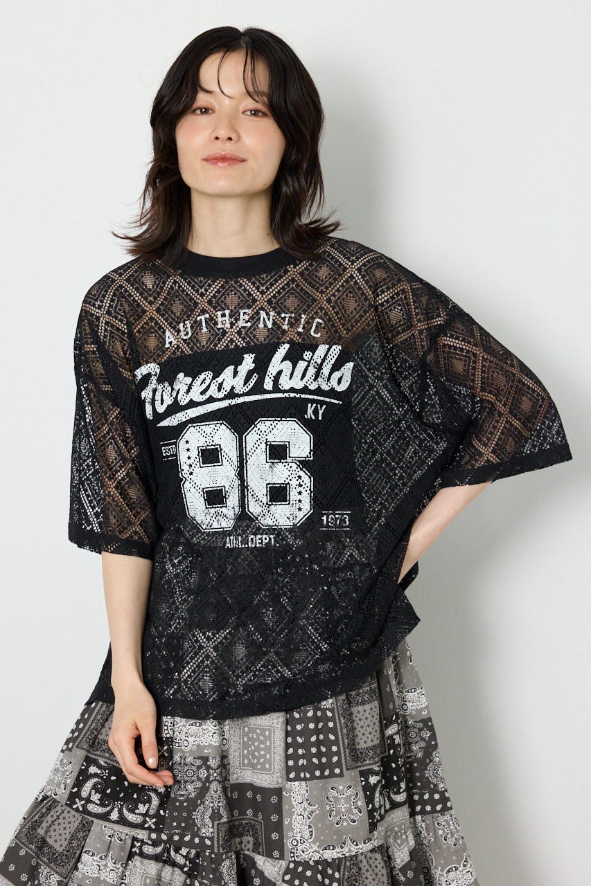 アソートレースTシャツ BLK FREE