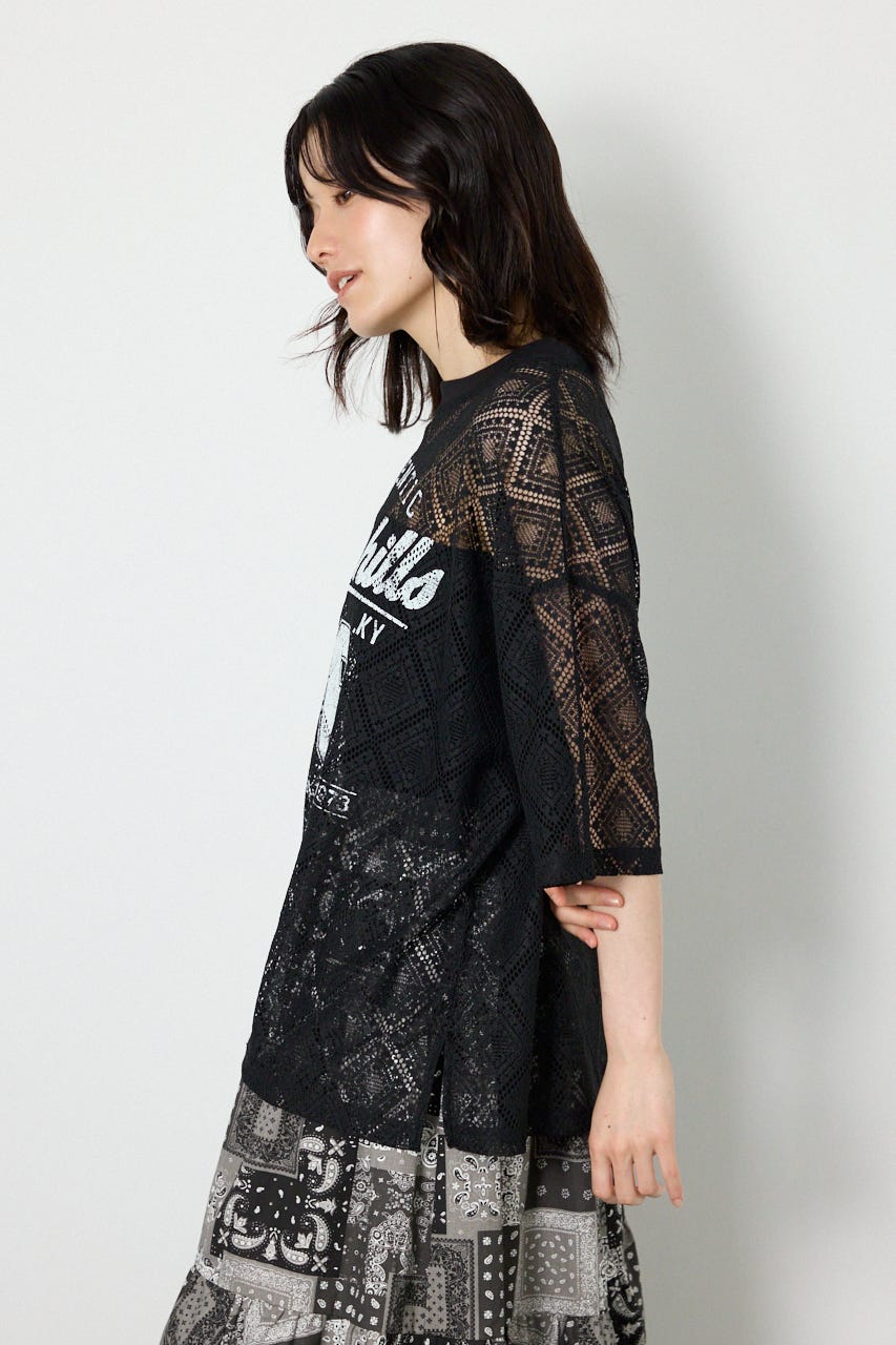 アソートレースTシャツ BLK FREE