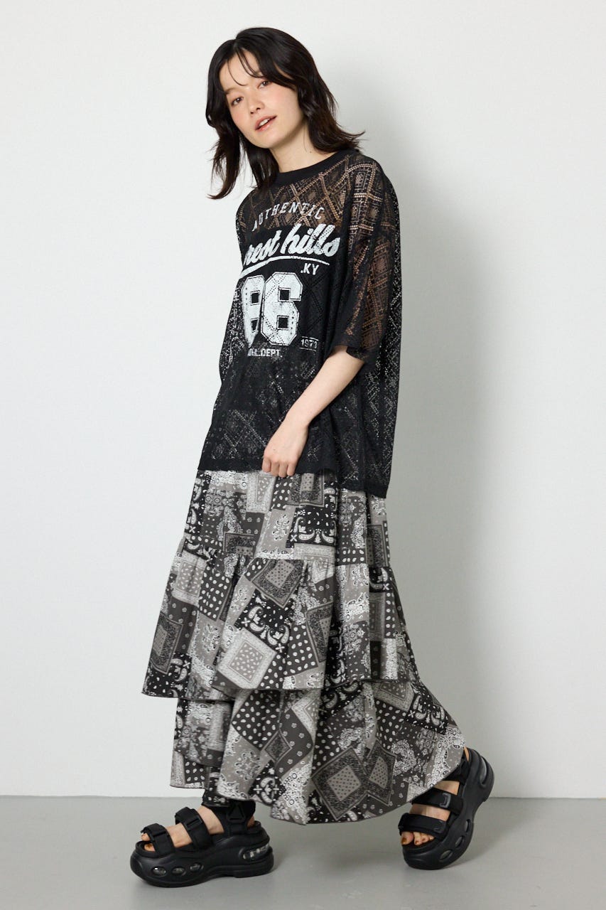 アソートレースTシャツ BLK FREE