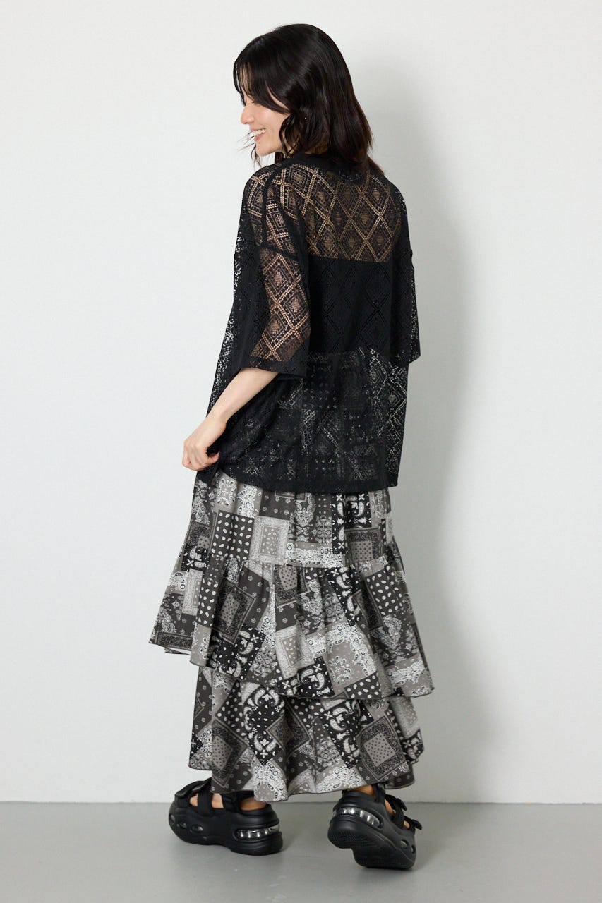 アソートレースTシャツ BLK FREE
