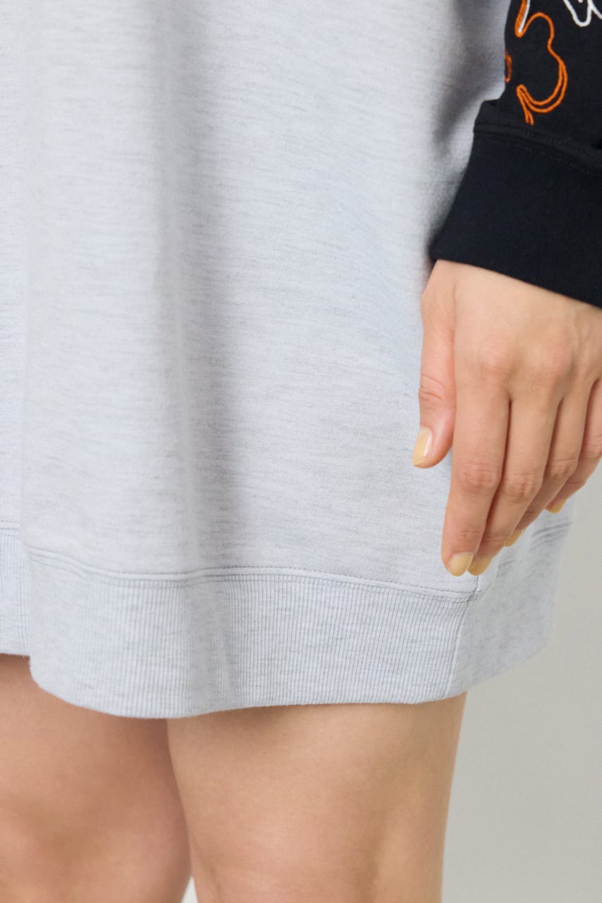 フェイクレイヤードフラワーロゴワンピース L/T.GRY FREE