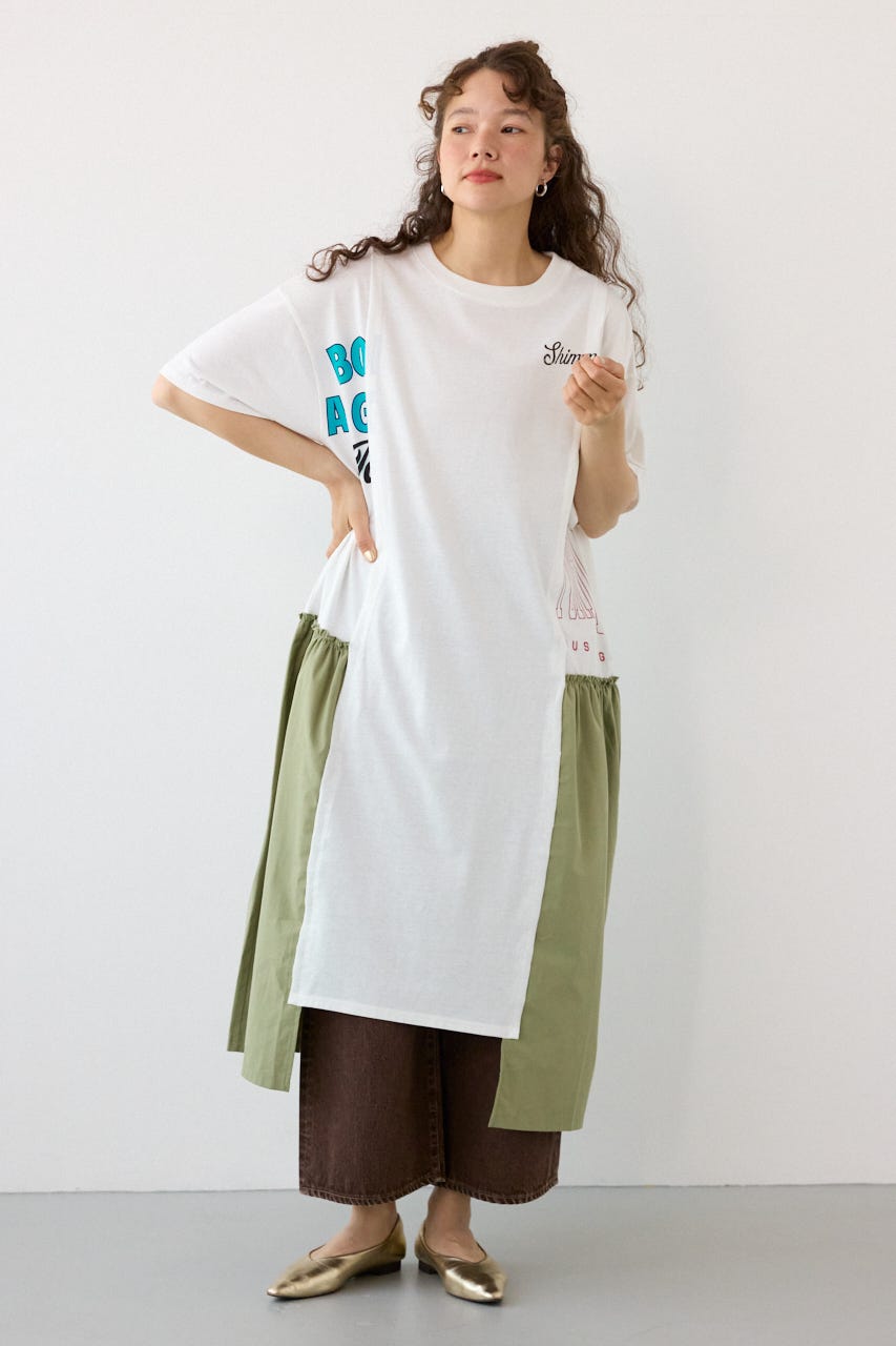 ドッキングカットワンピース O/WHT FREE