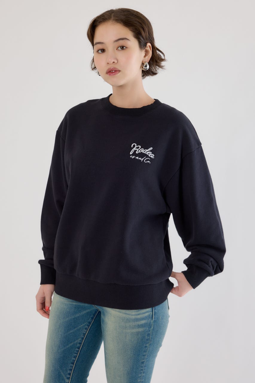 ロゴデニムパッチスウェットトップス BLK FREE