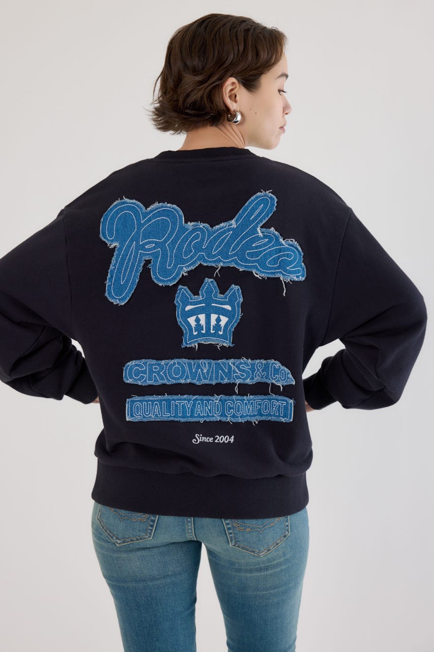 ロゴデニムパッチスウェットトップス BLK FREE