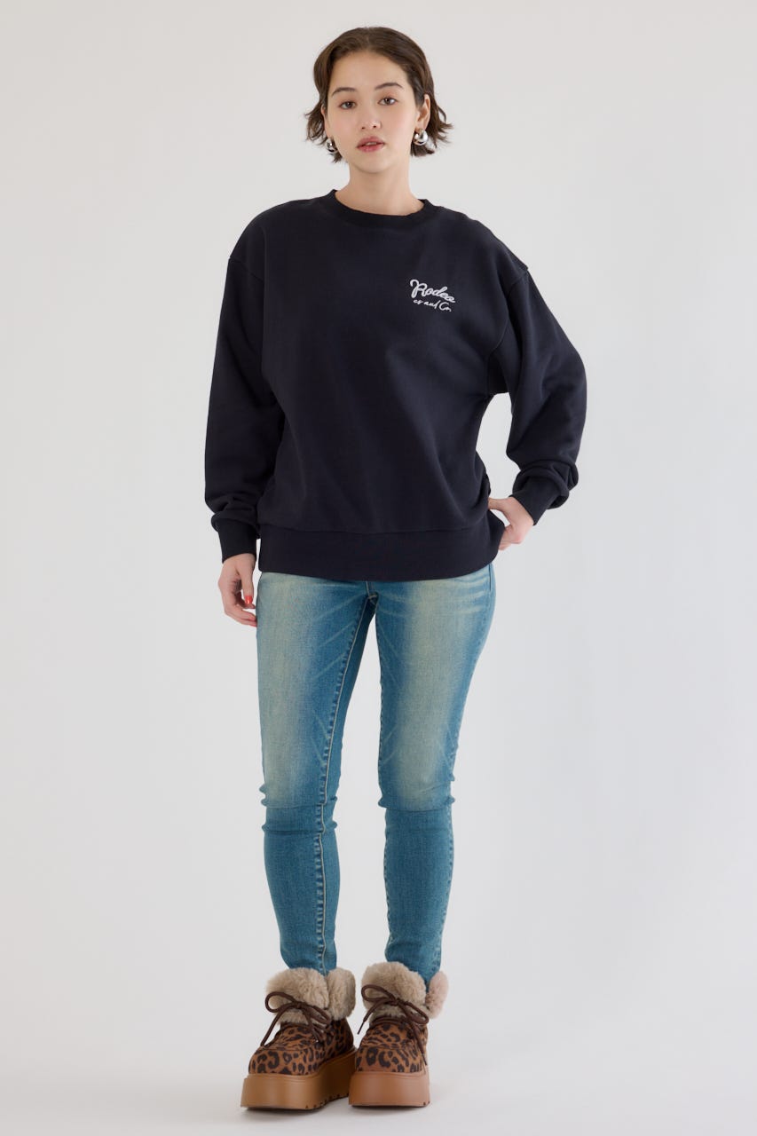 ロゴデニムパッチスウェットトップス BLK FREE