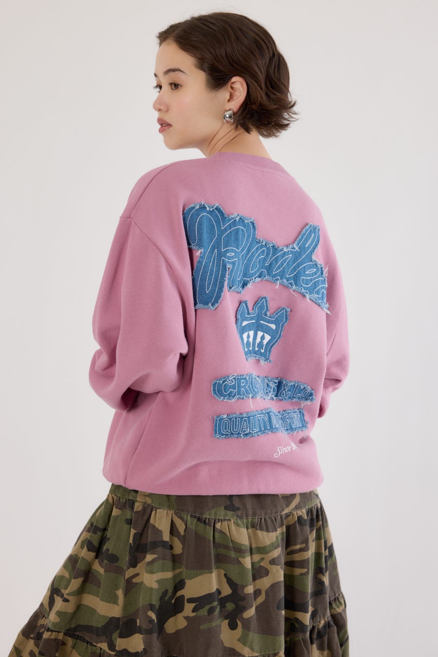 ロゴデニムパッチスウェットトップス D/PNK FREE