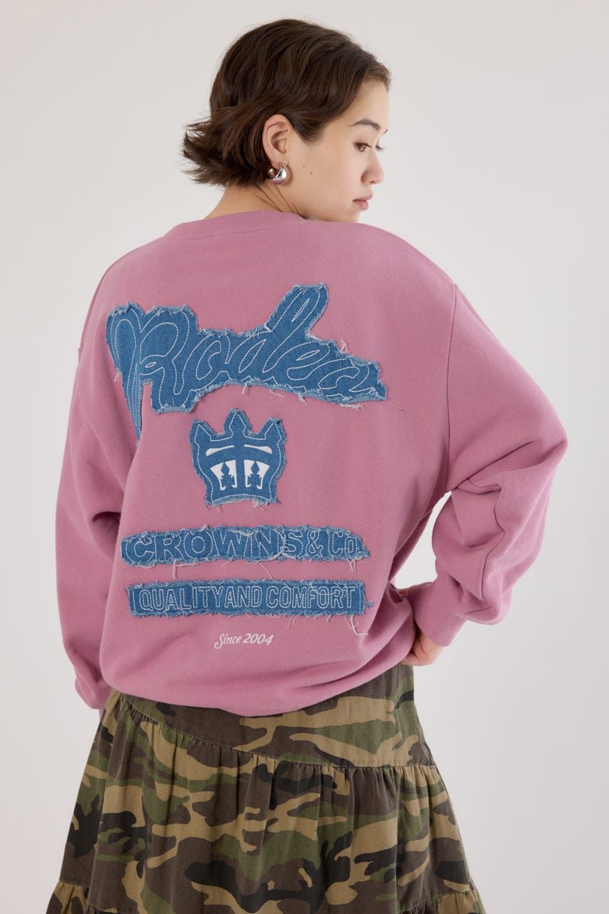 ロゴデニムパッチスウェットトップス D/PNK FREE