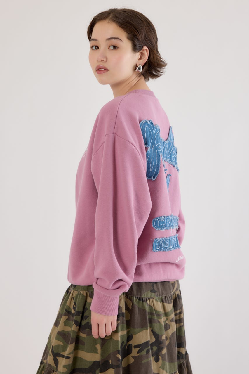 ロゴデニムパッチスウェットトップス D/PNK FREE