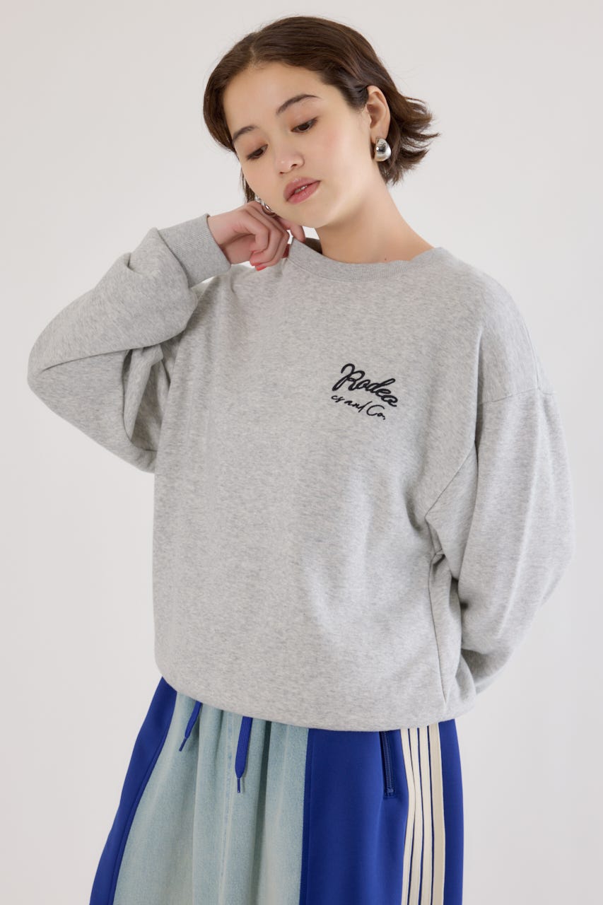 ロゴデニムパッチスウェットトップス L/T.GRY FREE