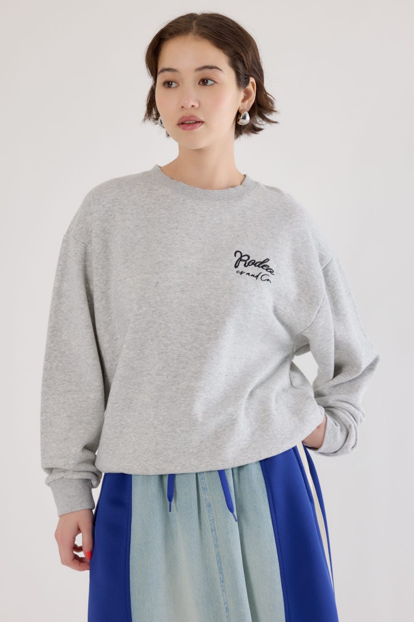 ロゴデニムパッチスウェットトップス L/T.GRY FREE