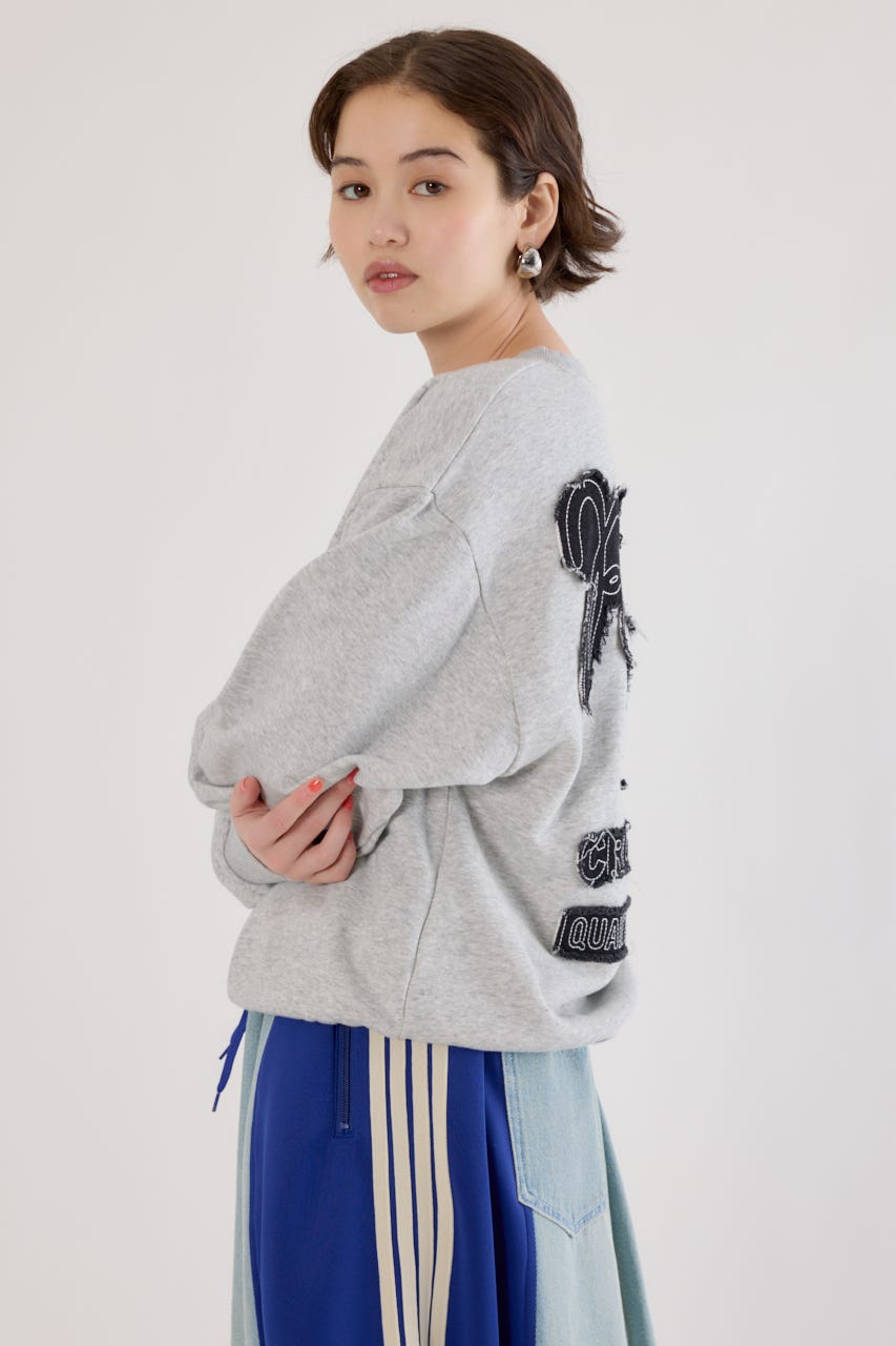 ロゴデニムパッチスウェットトップス L/T.GRY FREE