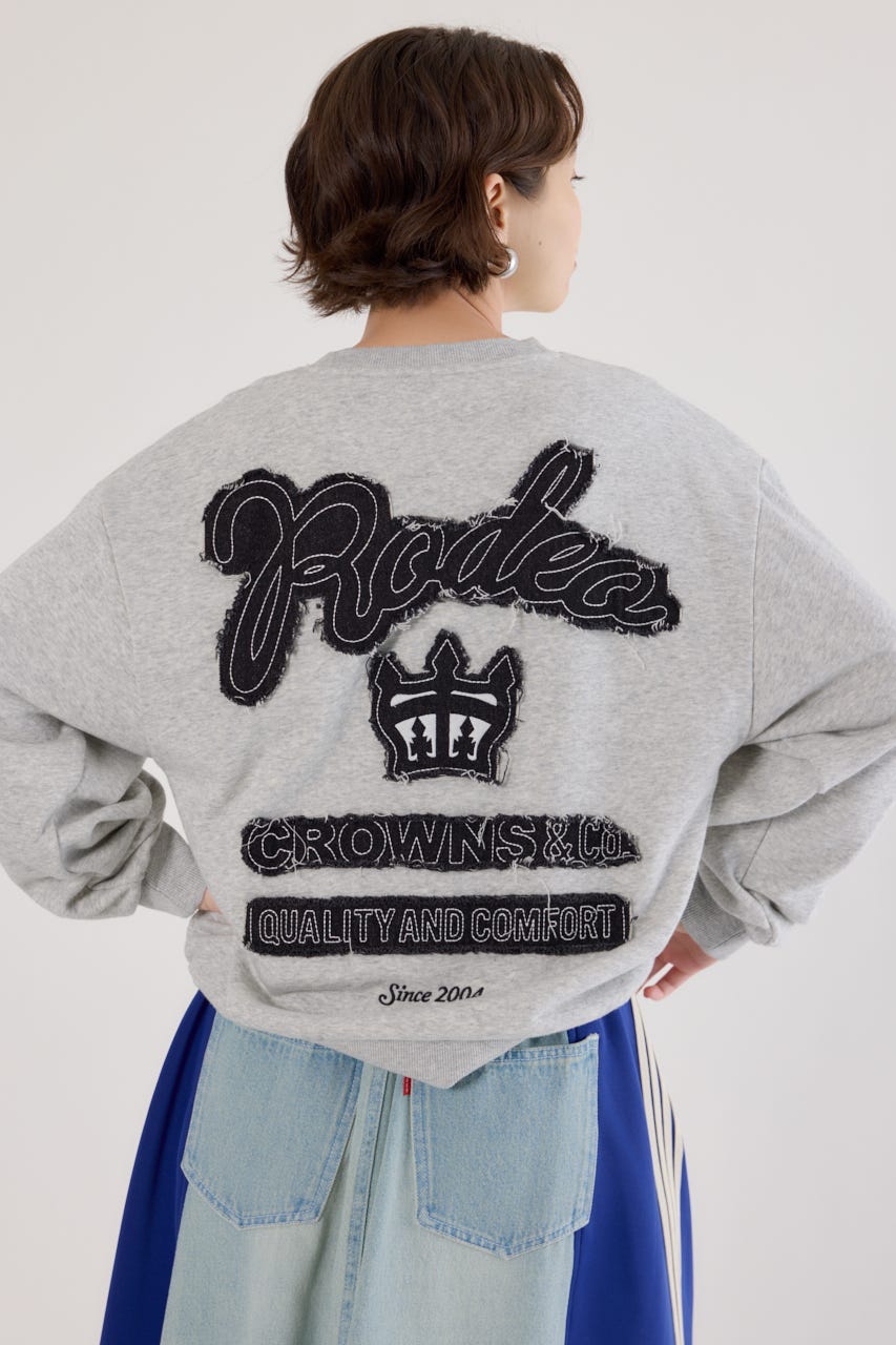 ロゴデニムパッチスウェットトップス L/T.GRY FREE