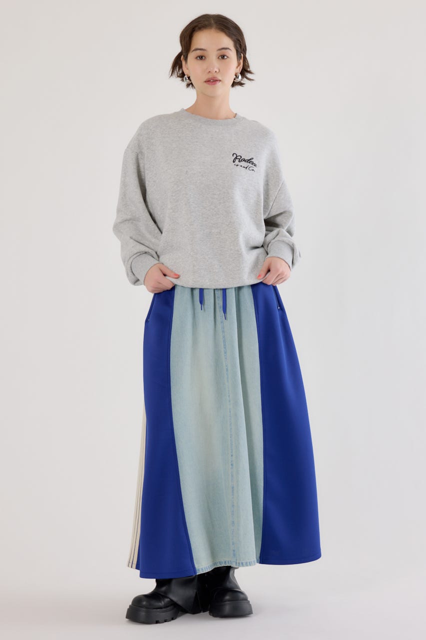 ロゴデニムパッチスウェットトップス L/T.GRY FREE