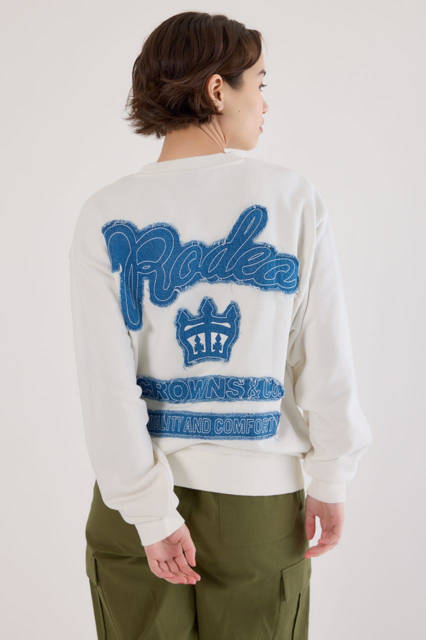 ロゴデニムパッチスウェットトップス O/WHT FREE