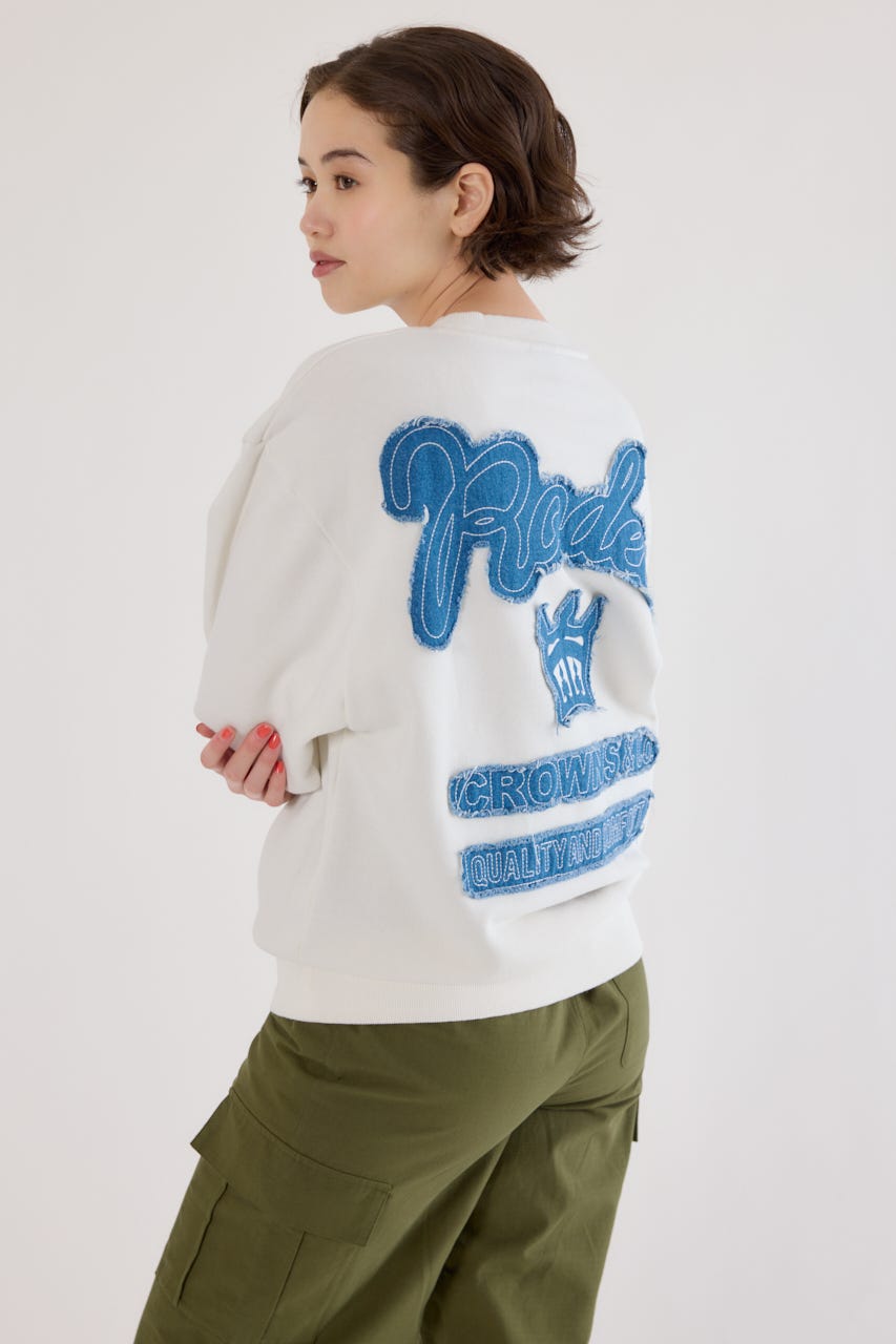 ロゴデニムパッチスウェットトップス O/WHT FREE