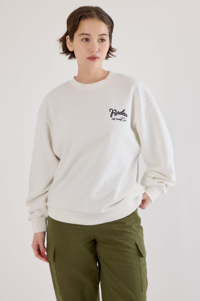 ロゴデニムパッチスウェットトップス O/WHT FREE