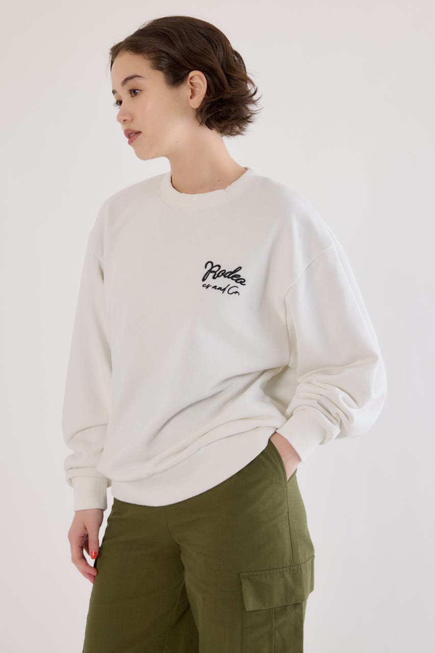 ロゴデニムパッチスウェットトップス O/WHT FREE
