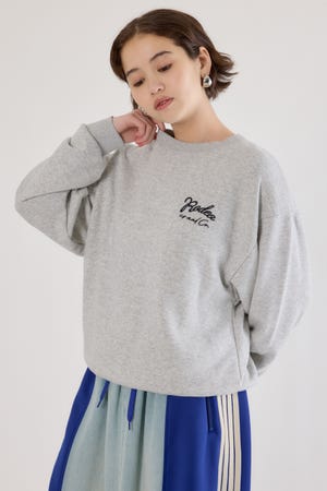 ロゴデニムパッチスウェットトップス